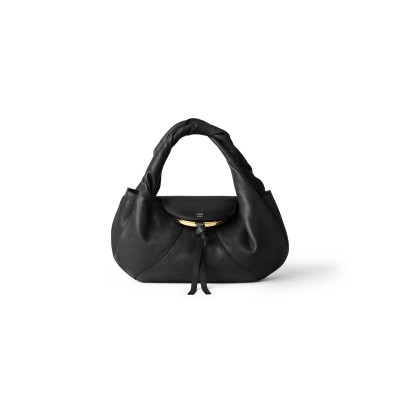 FENDI SPY SMALL BLACK LEATHER BAG 8BR838AYCTF0KUR (32*18*12cm)